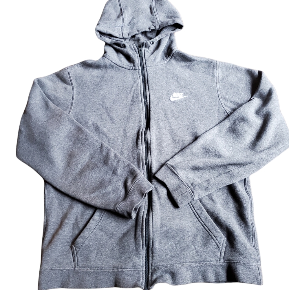 Mens Nike Full Zip Hoodie / Size M / Heather Gray